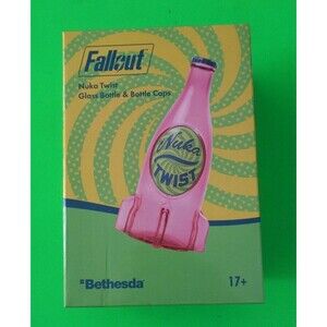 Fallout 3 4 76 !! Authentic Nuka Cola Twist Collectibles Glass Bottle & Caps !!